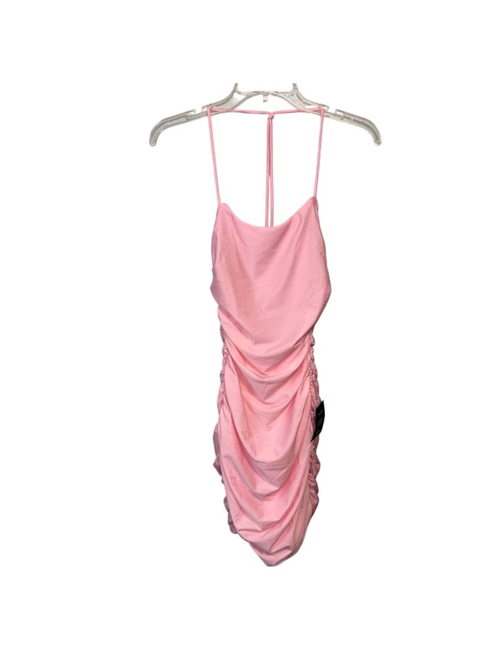 NWT Lulus Pink Ruched Mini Dress With Straps size XXS